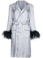 Prada Embellished Cuff Robe Coat - Grey