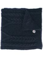 Moncler Cable Knit Scarf, Women's, Blue, Acrylic/wool/alpaca