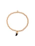 Sydney Evan 14kt Gold, Onyx And Diamond Horn Charm Beaded Bracelet