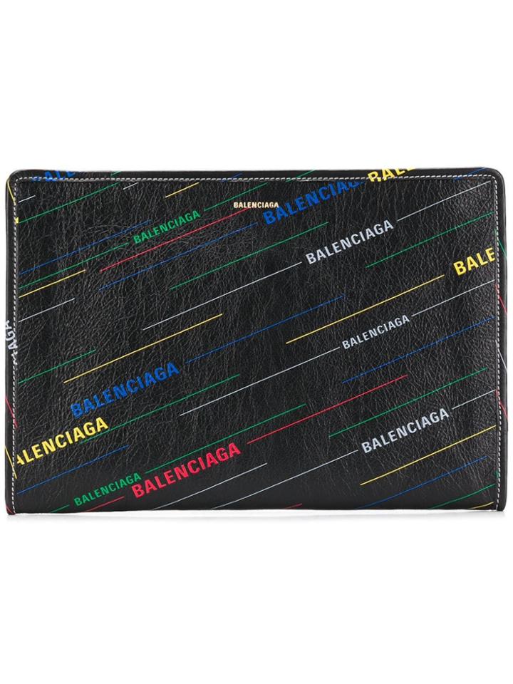 Balenciaga Bazar Printed Pouch - Black