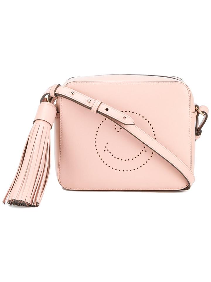 Anya Hindmarch Smiley Cross-body Bag, Women's, Pink/purple, Leather