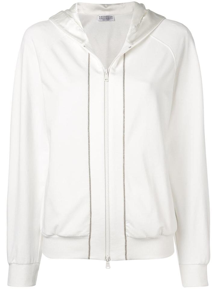 Brunello Cucinelli Bead-embellished Hoodie - Neutrals