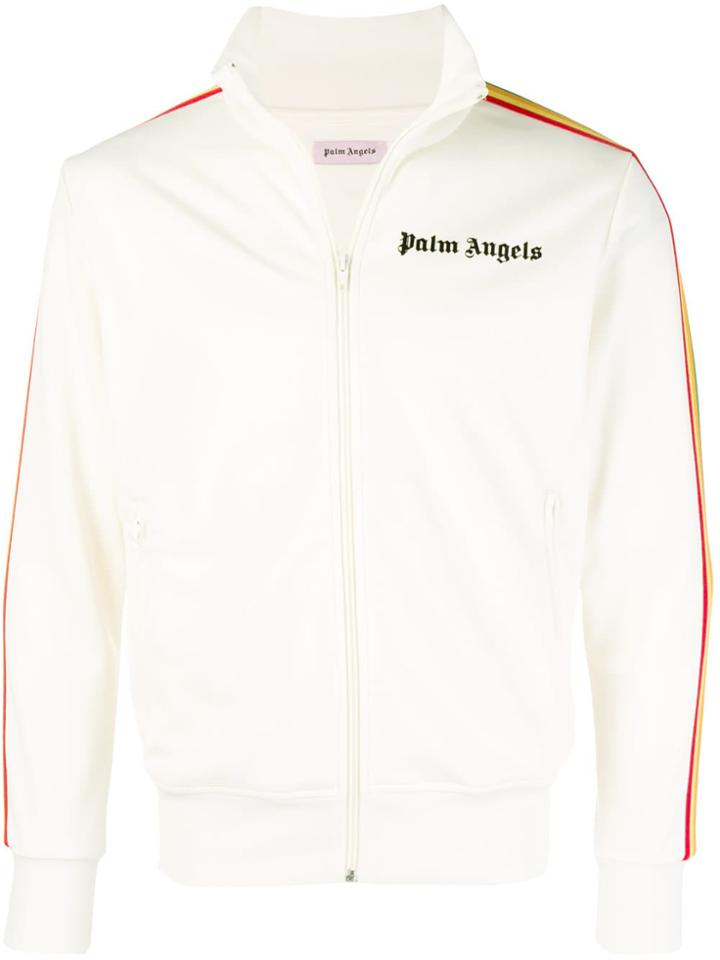 Palm Angels Side Striped Sports Cardigan - White