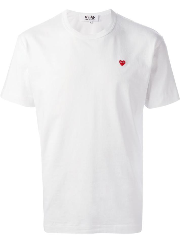 Comme Des Garçons Play 'little Red Heart' T-shirt, Men's, Size: Large, White, Cotton