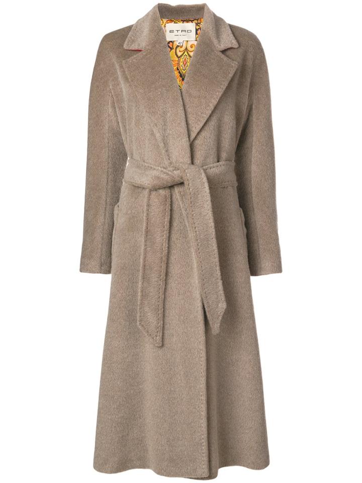 Etro Belted Coat - Brown