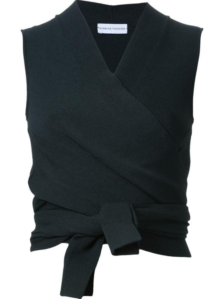 Scanlan Theodore Sleeveless Wrap Top, Women's, Size: S/m, Green, Viscose