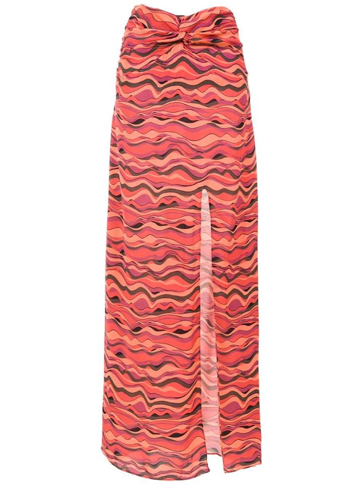 Amir Slama Printed Long Skirt - Red