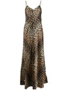 Ganni Leopard Print Maxi Dress - Neutrals