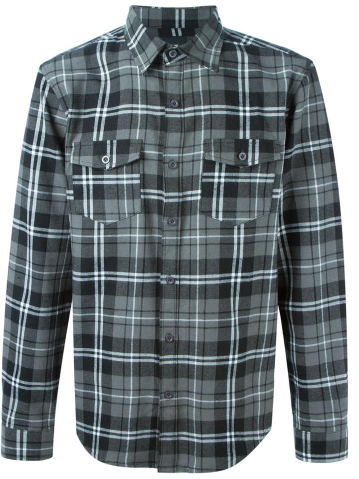 Les (art)ists Plaid Shirt, Men's, Size: Small, Grey, Cotton