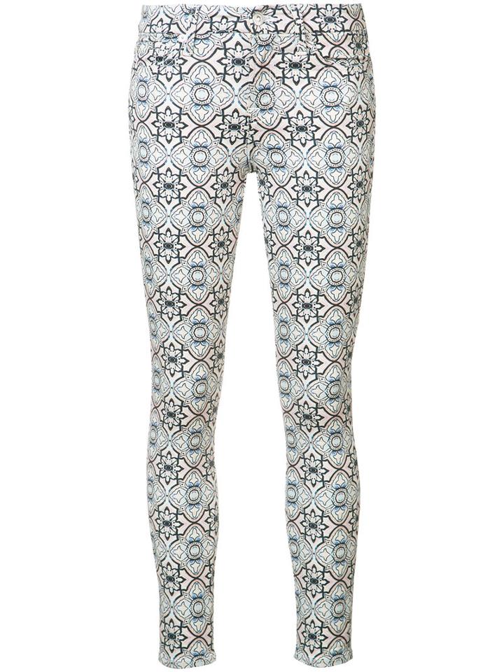 7 For All Mankind - Printed Crop Skinny Jeans - Women - Cotton/spandex/elastane - 27, White, Cotton/spandex/elastane