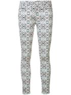 7 For All Mankind - Printed Crop Skinny Jeans - Women - Cotton/spandex/elastane - 27, White, Cotton/spandex/elastane