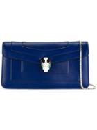 Bulgari Chain Strap Shoulder Bag, Women's, Blue, Calf Leather