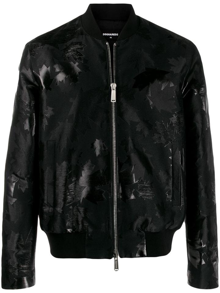Dsquared2 Maple Leaf Bomber Jacket - Black