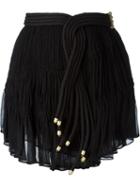 Jay Ahr - Rope Detail Mini Skirt - Women - Silk/nylon - 34, Women's, Black, Silk/nylon
