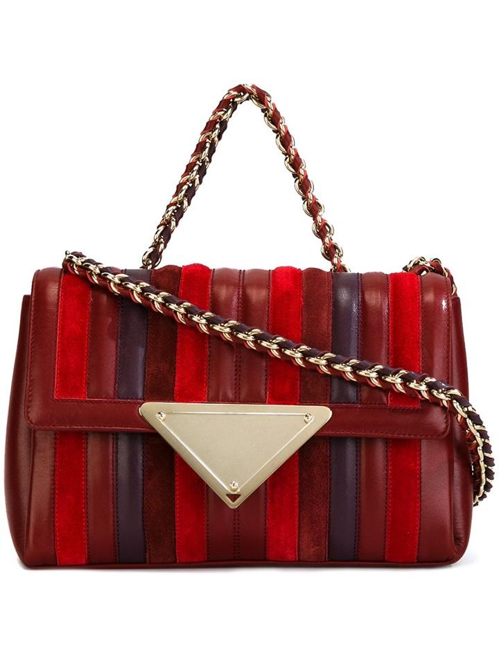Sara Battaglia 'elizabeth' Shoulder Bag, Women's, Pink/purple, Calf Leather/polyester