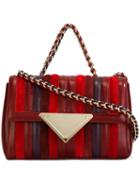 Sara Battaglia 'elizabeth' Shoulder Bag, Women's, Pink/purple, Calf Leather/polyester