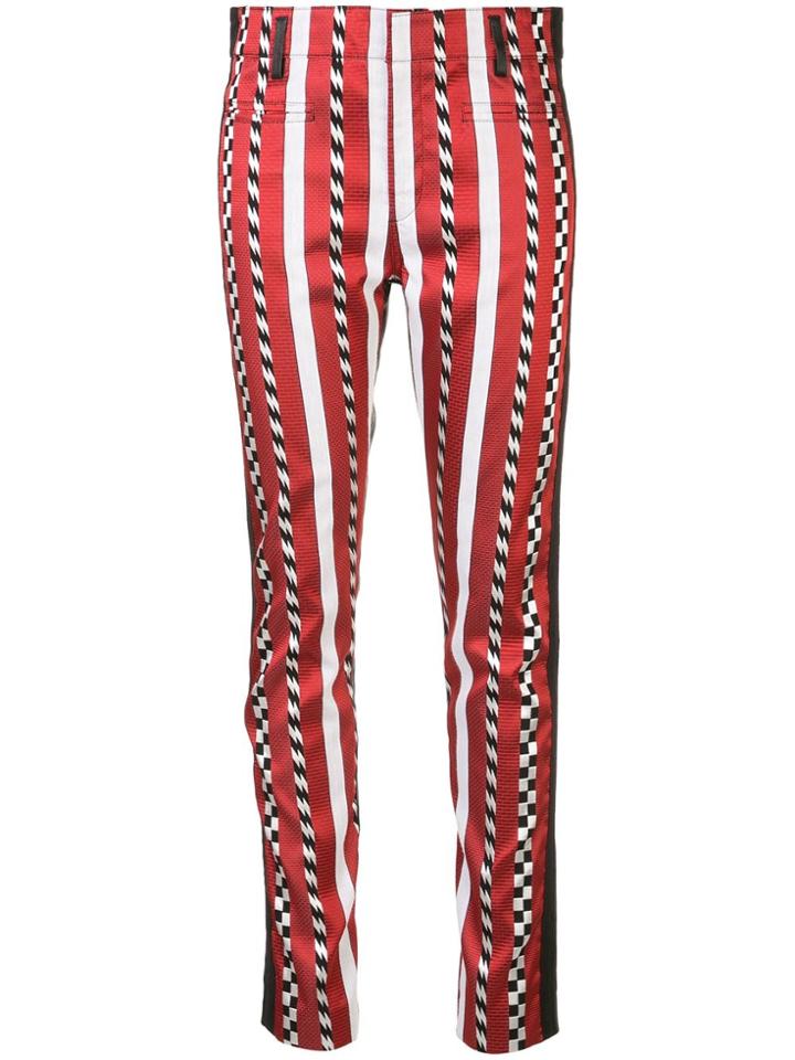 Haider Ackermann Slim-fit Printed Stripe Trousers - Black