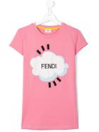 Fendi Kids Cloud T-shirt, Girl's, Size: 14 Yrs, Pink/purple