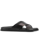 Dolce & Gabbana Criss-cross Strap Slides - Black