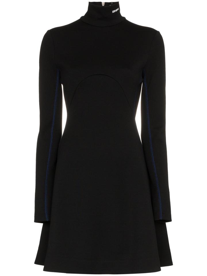 Calvin Klein 205w39nyc Skater Style Turtleneck Dress - Black