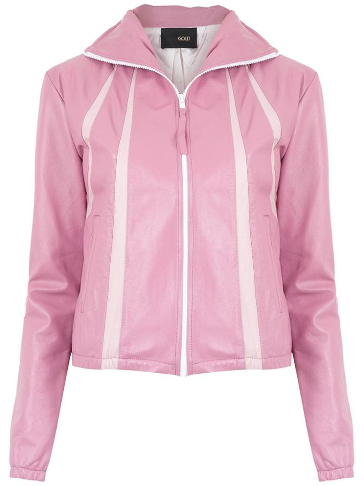 Andrea Bogosian Panelled Leather Jacket - Pink
