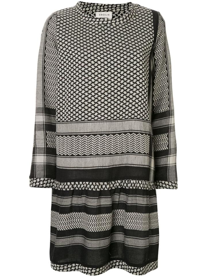 Cecilie Copenhagen Long-sleeve Patterned Dress - Black
