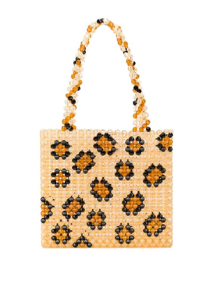 Susan Alexandra Animal Print Beaded Bag - Neutrals