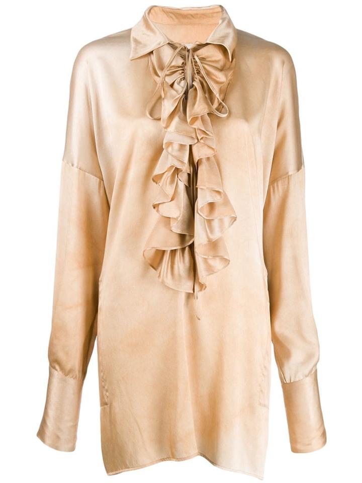 Uma Wang Ruffle Trim Blouse - Neutrals