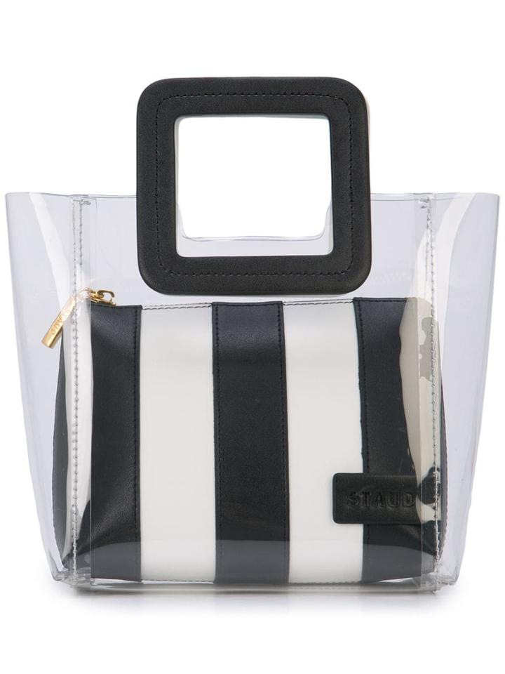 Staud Striped Pouch Tote - White