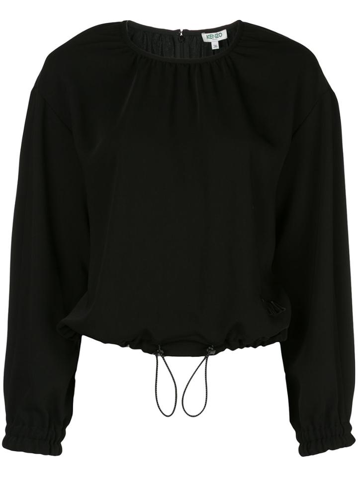 Kenzo Drawstring Hem Blouse - Black