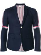 Thom Browne Seam Elastic Stripe High-armhole Wool Sport Coat - Blue
