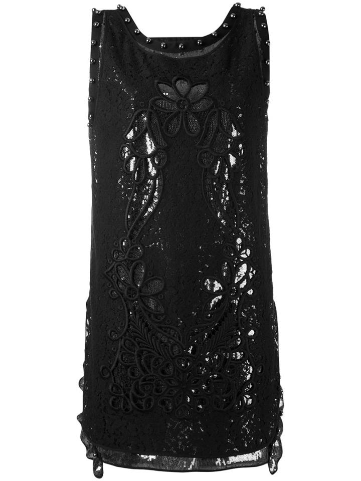 No21 - Sequin Sleeveless Dress - Women - Silk/cotton/polyamide/polyester - 44, Black, Silk/cotton/polyamide/polyester