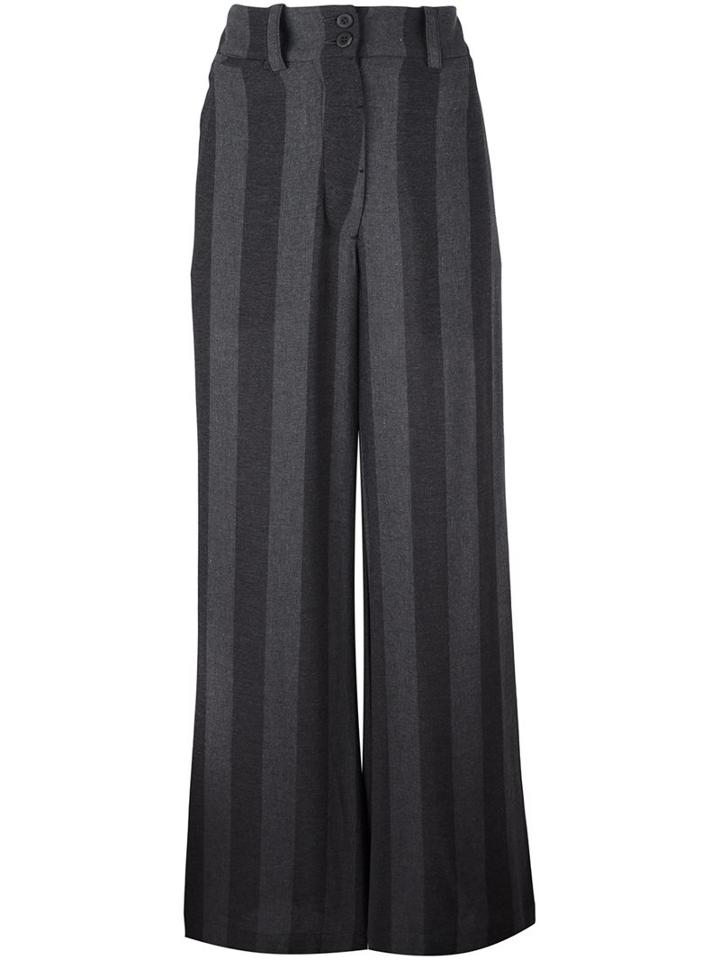 Lost & Found Ria Dunn Striped Wide Leg Trousers, Women's, Size: Medium, Grey, Viscose/wool