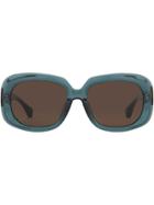 Linda Farrow Dries Van Noten Oversized Sunglasses - Blue