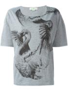 Stella Mccartney Swan Print T-shirt, Women's, Size: 40, Grey, Cotton