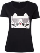 Karl Lagerfeld Choupette T-shirt, Women's, Size: Small, Black, Cotton
