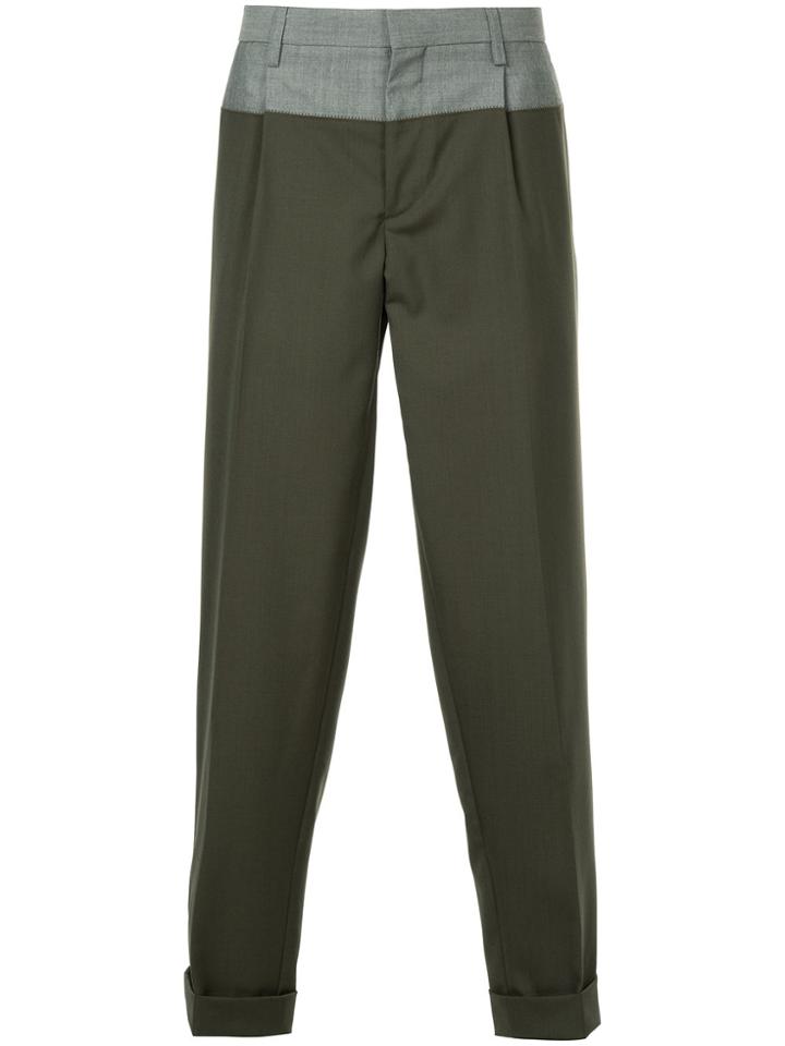 Kolor Contrast Detail Trousers - Green