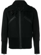 Ann Demeulemeester Ribbed Detail Jacket, Men's, Size: Xl, Black, Virgin Wool/viscose/nylon/cotton