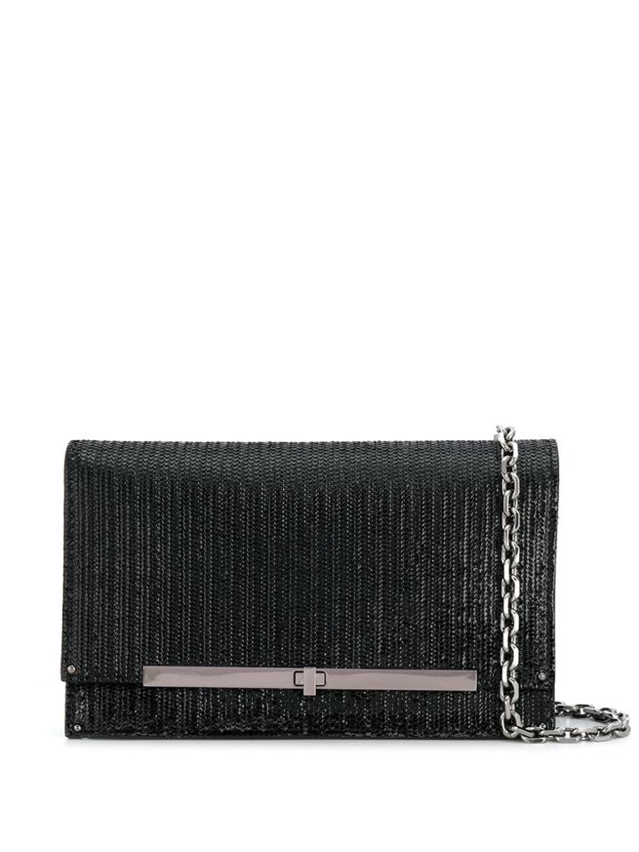 Casadei Foldover Top Crossbody Bag - Black