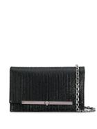 Casadei Foldover Top Crossbody Bag - Black