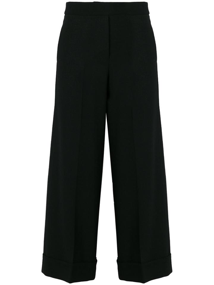 Giada Benincasa Wide Leg Cropped Trousers - Black