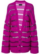 Rta Striped Knitted Cardigan - Pink & Purple