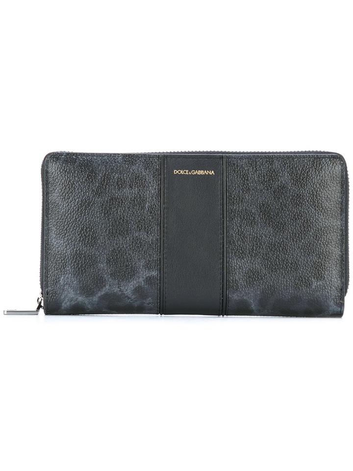 Dolce & Gabbana Leopard Print Long Wallet - Black