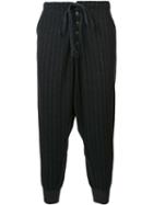 Greg Lauren Striped Lounge Pants, Men's, Size: 2, Grey, Wool/rayon/cotton