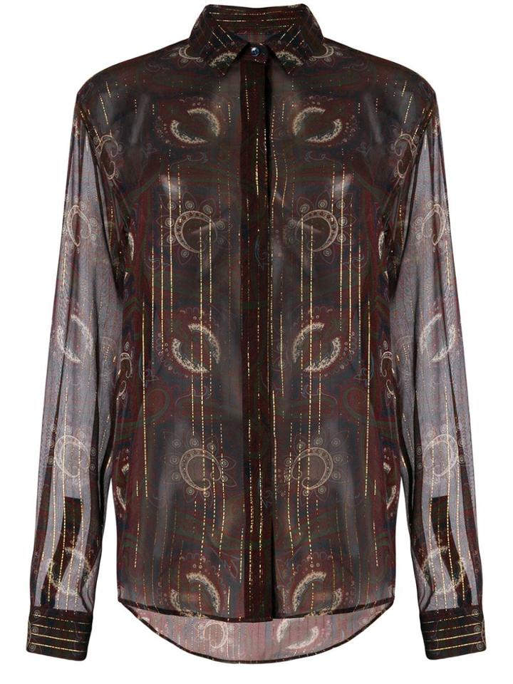 Saint Laurent Printed Concealed Front Shirt - Red