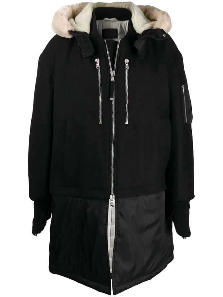 Diesel Black Gold Contrast Panel Hooded Parka