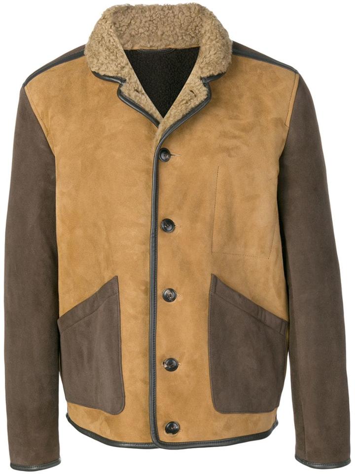 Ymc Two-tone Button Jacket - Brown