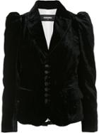 Dsquared2 Raised Shoulder Jacket, Women's, Size: 44, Black, Silk/cotton/viscose