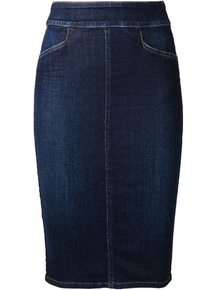 Citizens Of Humanity Denim Pencil Skirt, Women's, Size: 27, Blue, Cotton/polyurethane