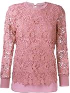 Ermanno Scervino Laced Top, Women's, Size: 40, Pink/purple, Acrylic/polyester/silk